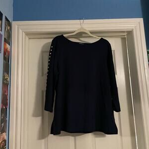 Susan Graver navy blue blouse in size XL